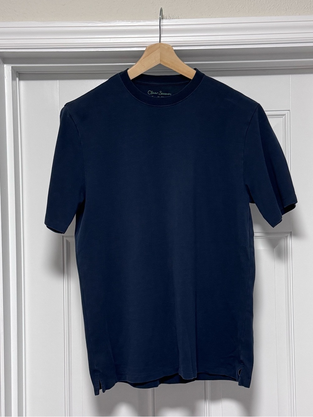 Oliver Sweeney Navy Palmela Cotton Jersey T-Shirt Large Blue Luxury Classic